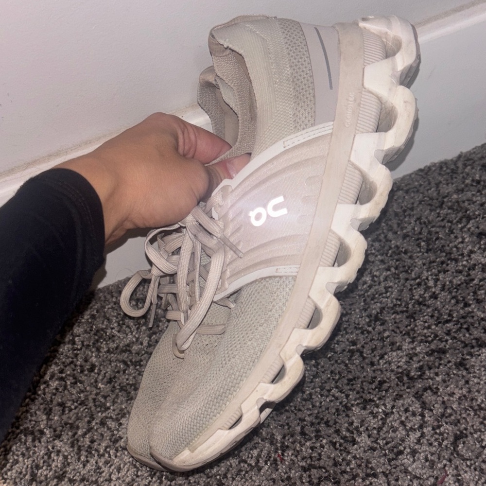 On Running Women's Cream Athletic Shoes